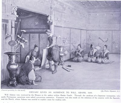 Iyeyasu gives an audience to Will Adams AD1600 by Walter Frederick Roofe Tyndale